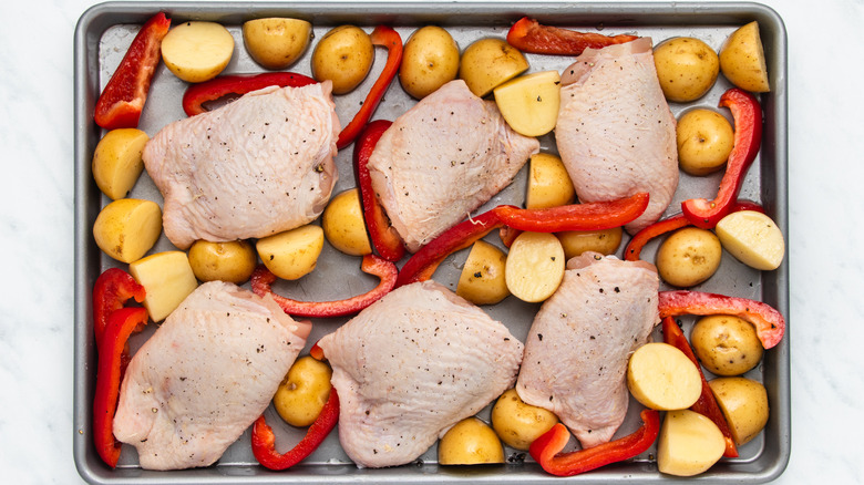 chicken thighs on sheet pan 