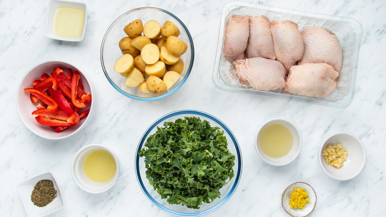 chicken and kale ingredients 