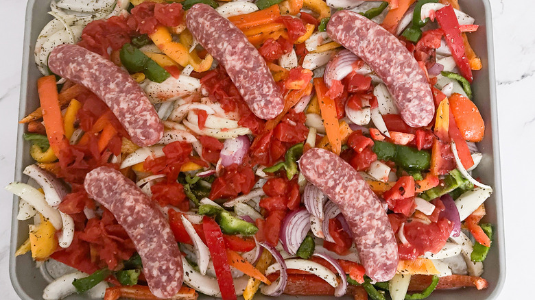 sausage on sheet pan 