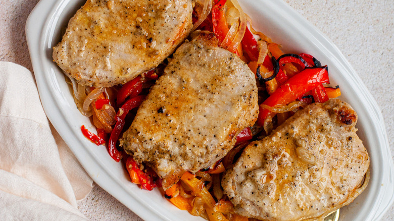 pork chops on plate 