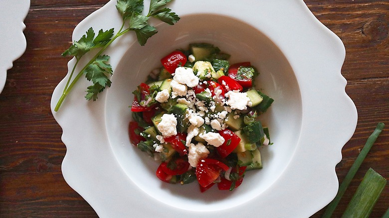 shepherd salad in bowl