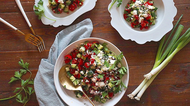 salad bowls from above