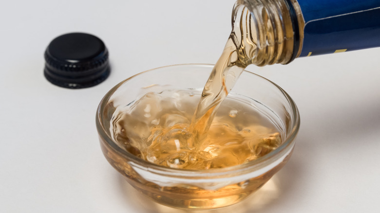 Sherry Vinegar poured into bowl