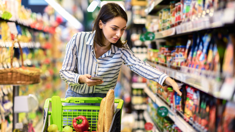 Woman grocery shopping