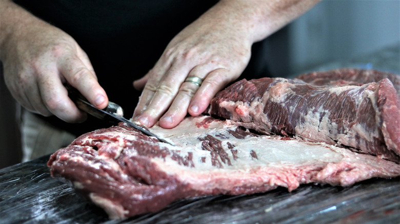 trimming beef brisket