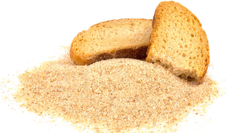 dried bread crumbs and bread