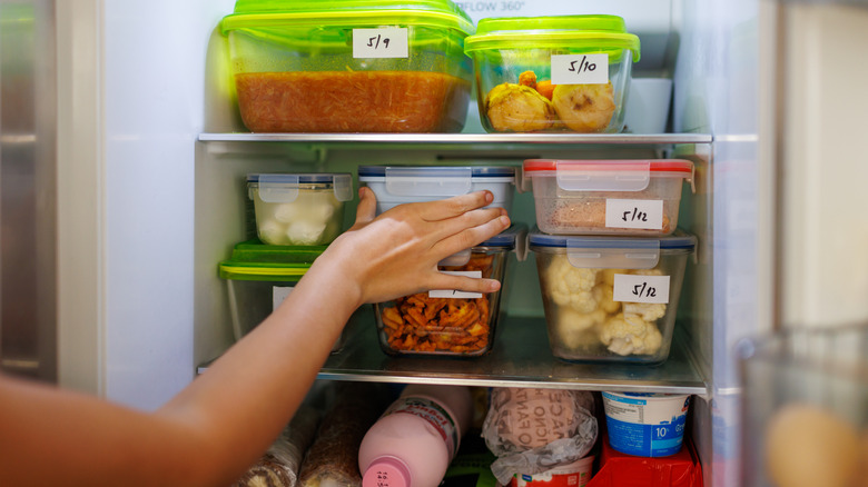 Putting container in freezer