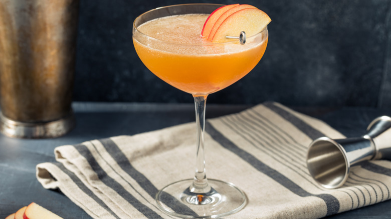 Apple cider martini with apples