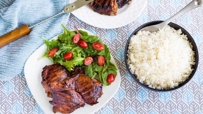 shoyu chicken with rice