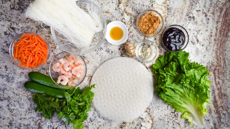 ingredients for spring rolls