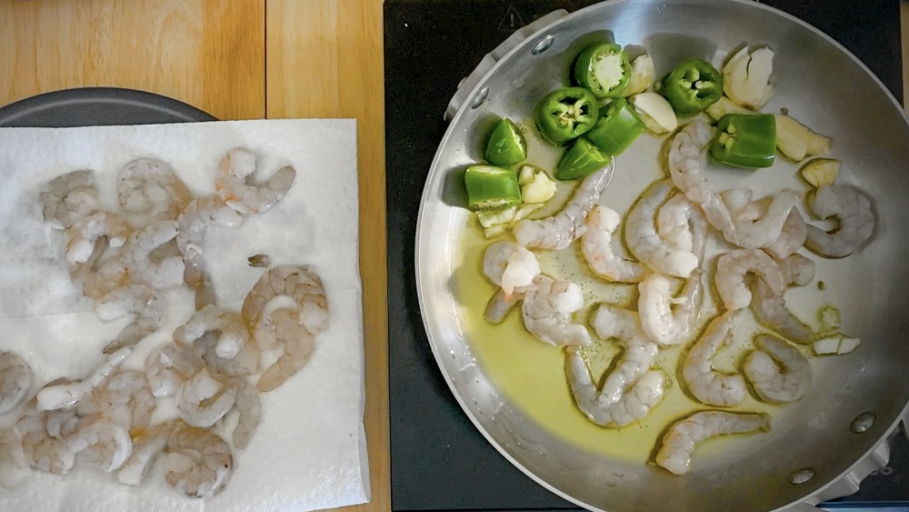 garlic and jalapeno for shrimp tacos