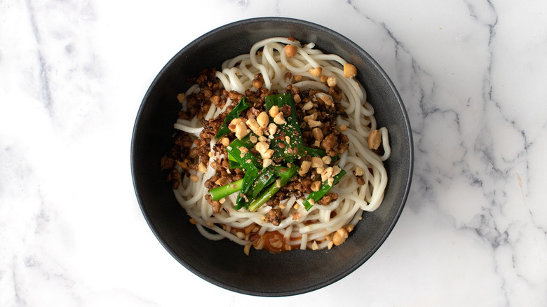 dan dan noodles in bowl