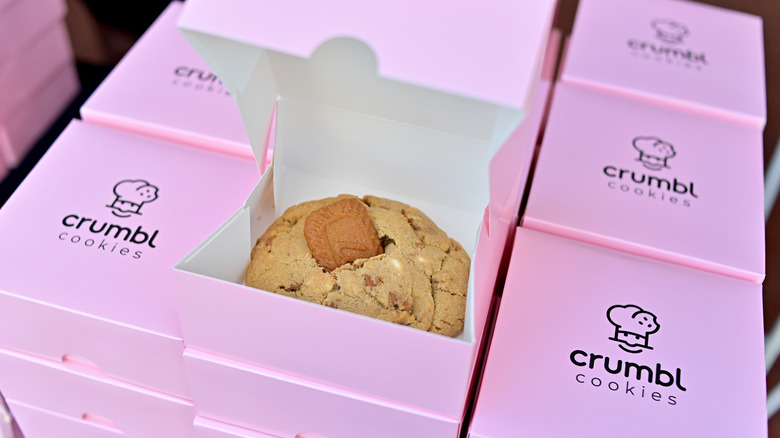 Boxes of crumbl cookies