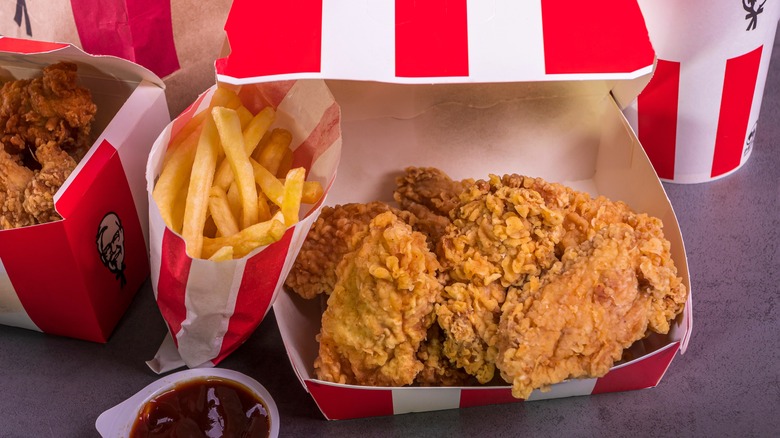 Fried chicken and fries