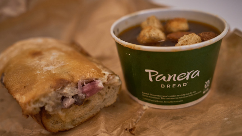 Sandwich and soup from Panera 