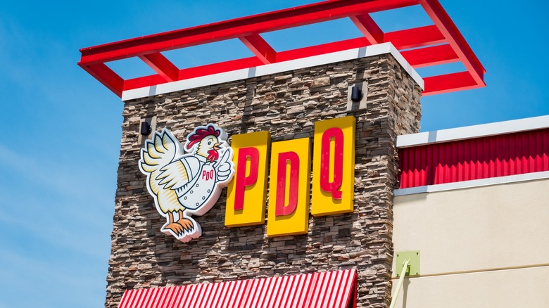 Sign on the exterior of PDQ