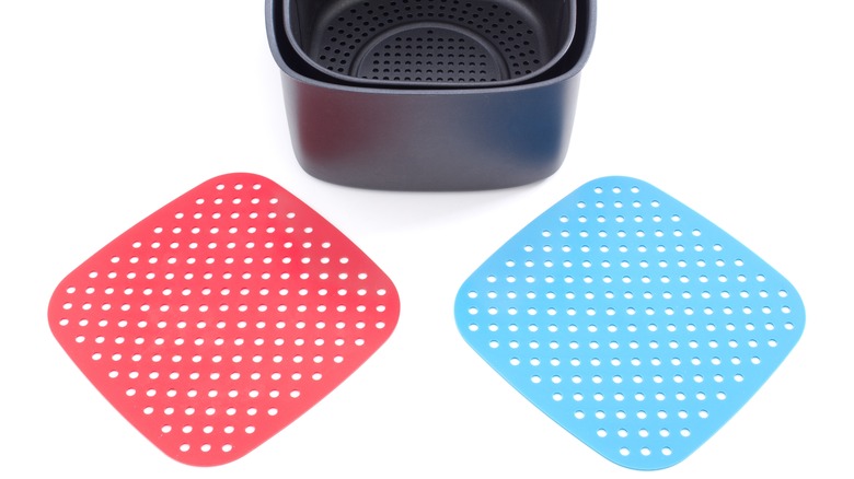 Air fryer and two silicone liners