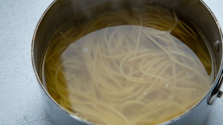 pasta in water 