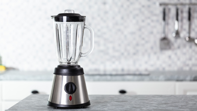 empty blender sitting on counter