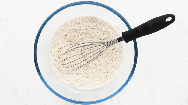 Flour mixture whisked in bowl