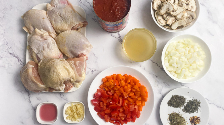 ingredients for chicken cacciatore