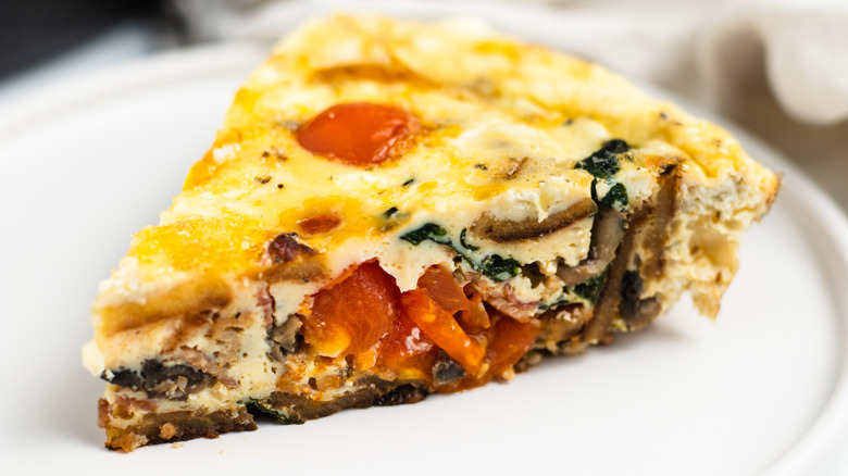 frittata slice on plate 