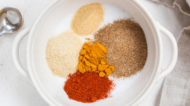 various seasonings in bowl