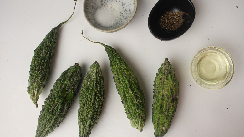 ingredients for pan fried bitter melon