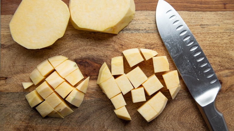 rutabaga on cutting board 