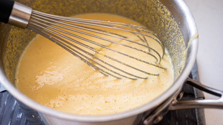 whisking spoonbread batter