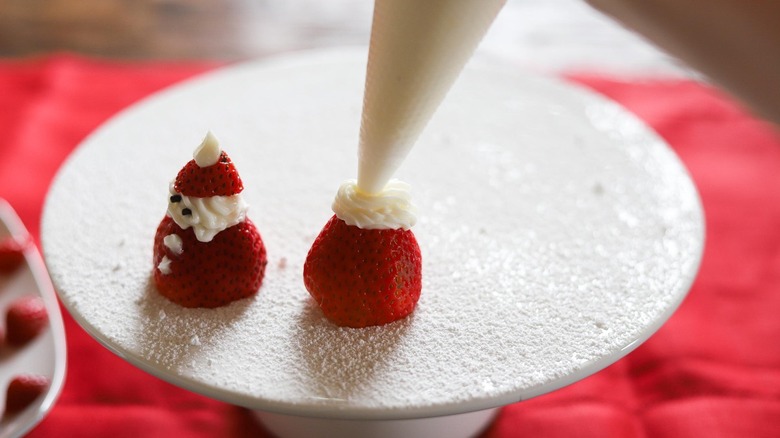 frosting on strawberries