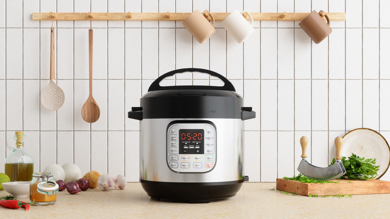 Slow cooker on kitchen counter