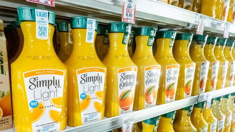 Simply Orange juice bottles