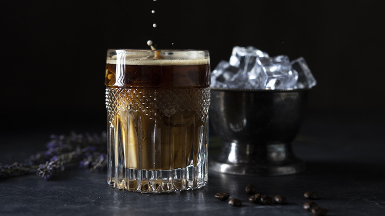 bourbon cold brew coffee in tumbler