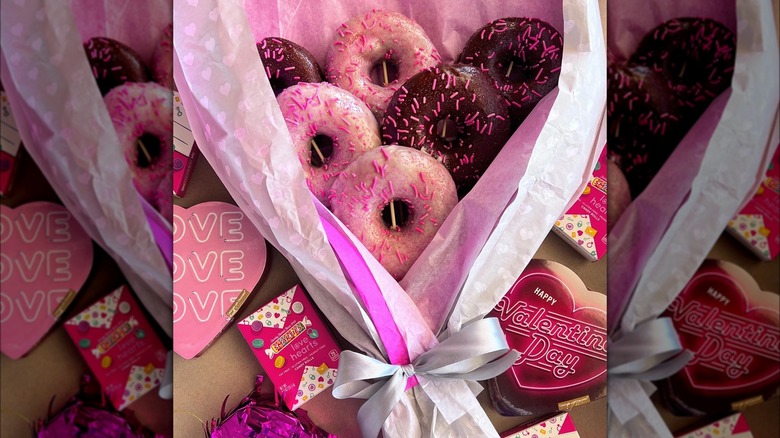 donut bouquet for Valentine's Day