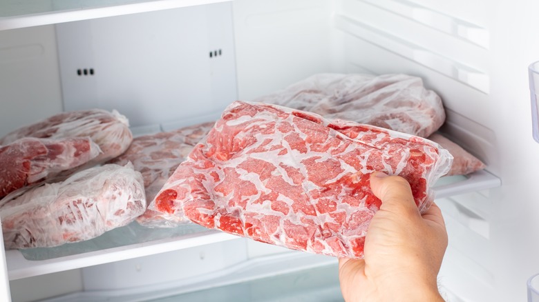 frozen package of meat