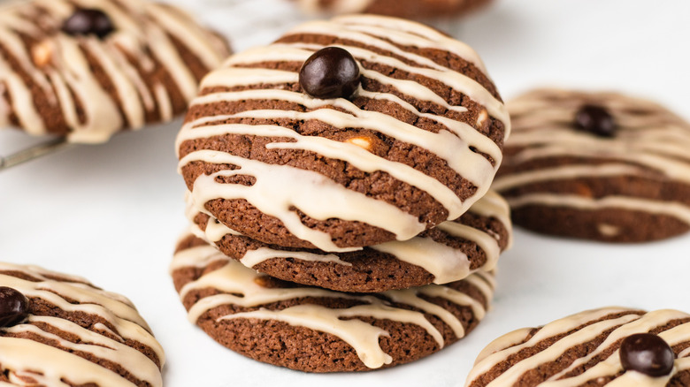 Stack of espresso martini cookies