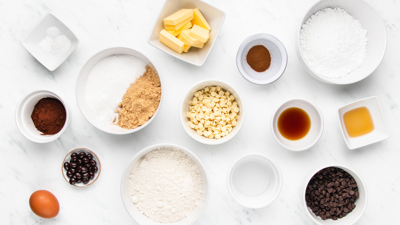 Espresso martini cookies ingredients laid out