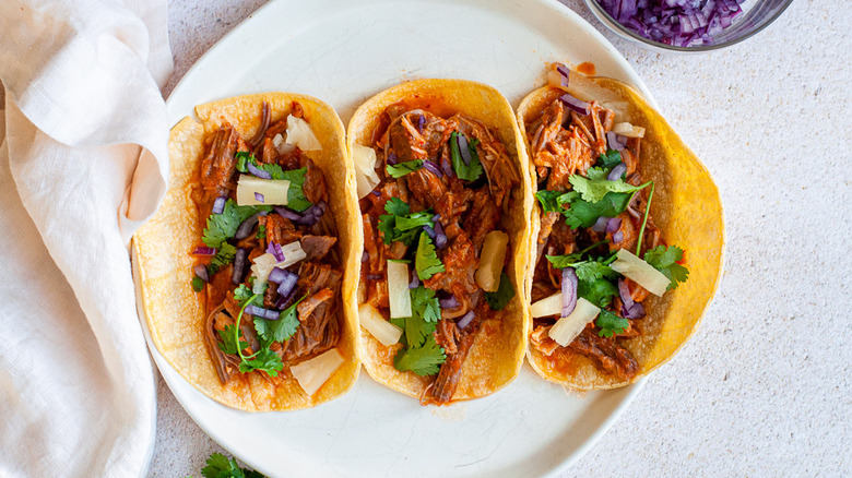 Shredded pork in al pastor sauce