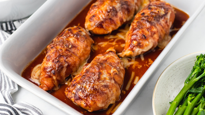 Hunter's chicken in baking dish