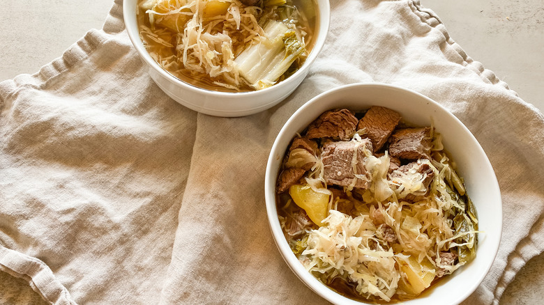 bowls of beef sinigang