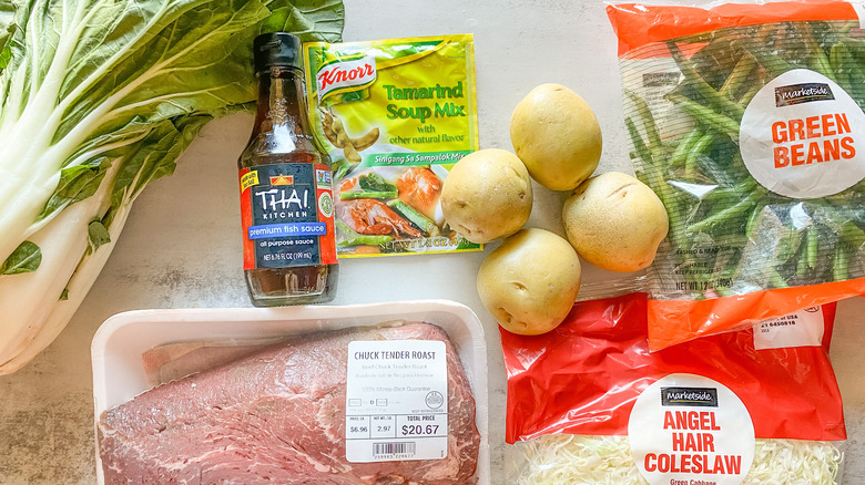 beef Sinigang ingredients