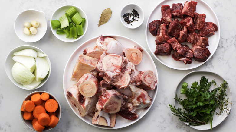 ingredients for homemade beef stock