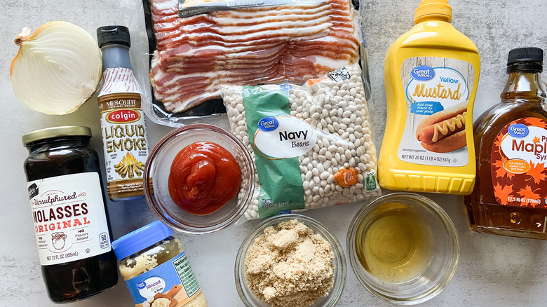 ingredients for Slow Cooker Boston Baked Beans