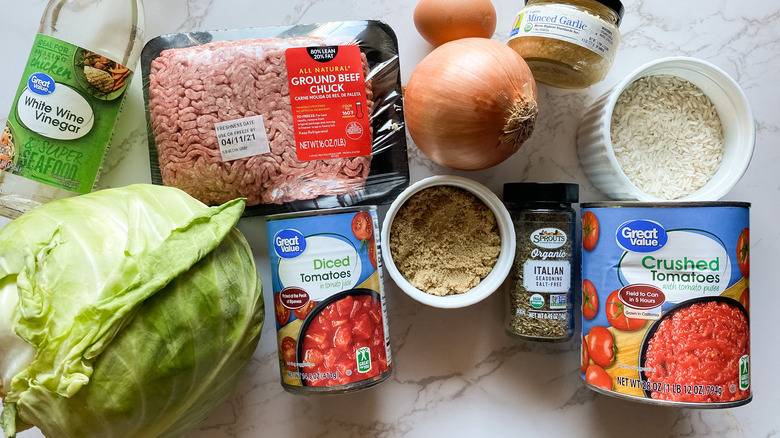 Photo of cabbage roll ingredients