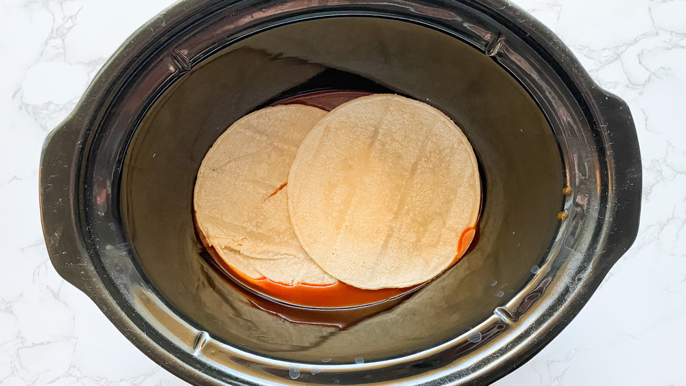 slow cooker chicken enchiladas prep