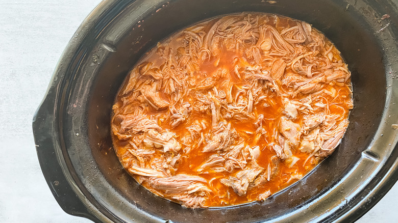 Shredded pork in the slow cooker