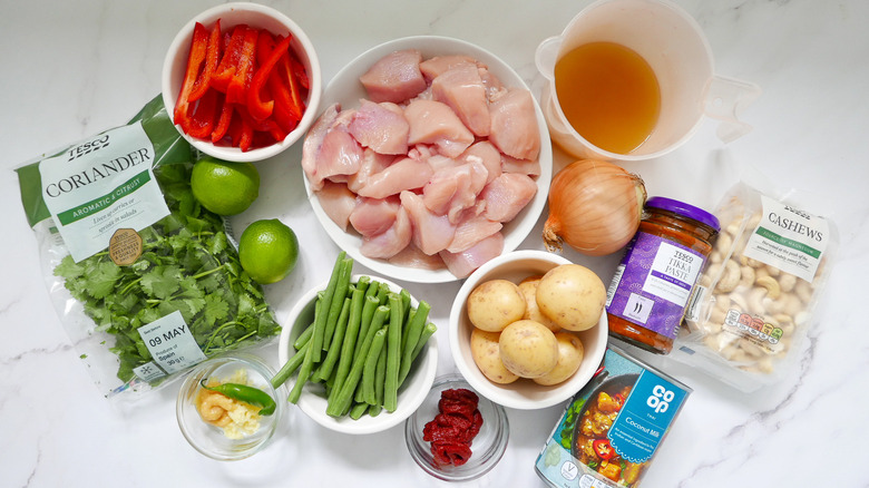 ingredients for coconut curry chicken