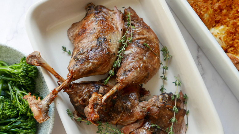 duck confit on platter