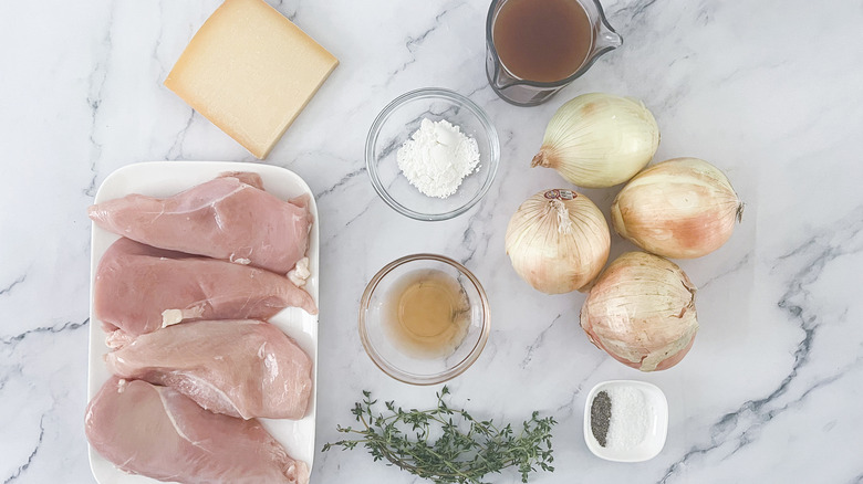 ingredients for French onion chicken